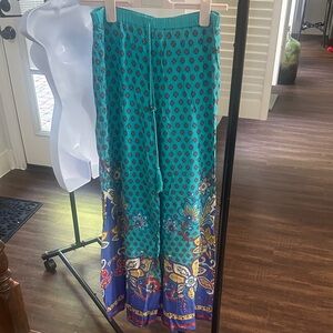 Flying Tomato Teal and Blue Wide Leg Pants